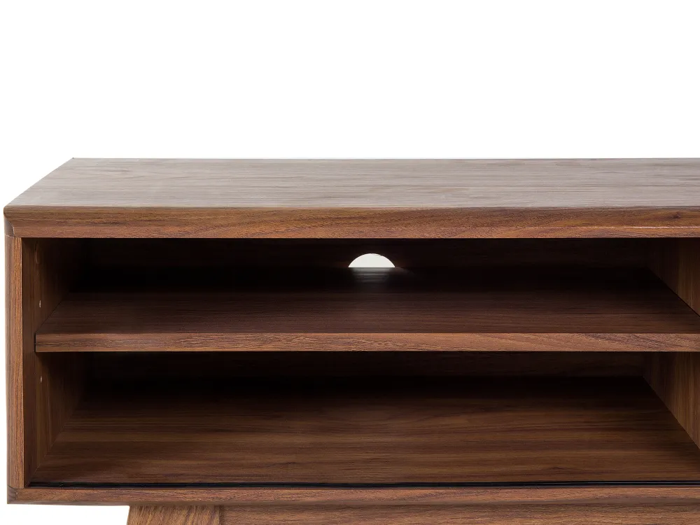 Säilytys<Beliani Tv-Taso 4 Hyllya Tumma Puu/Valkoinen Buffalo