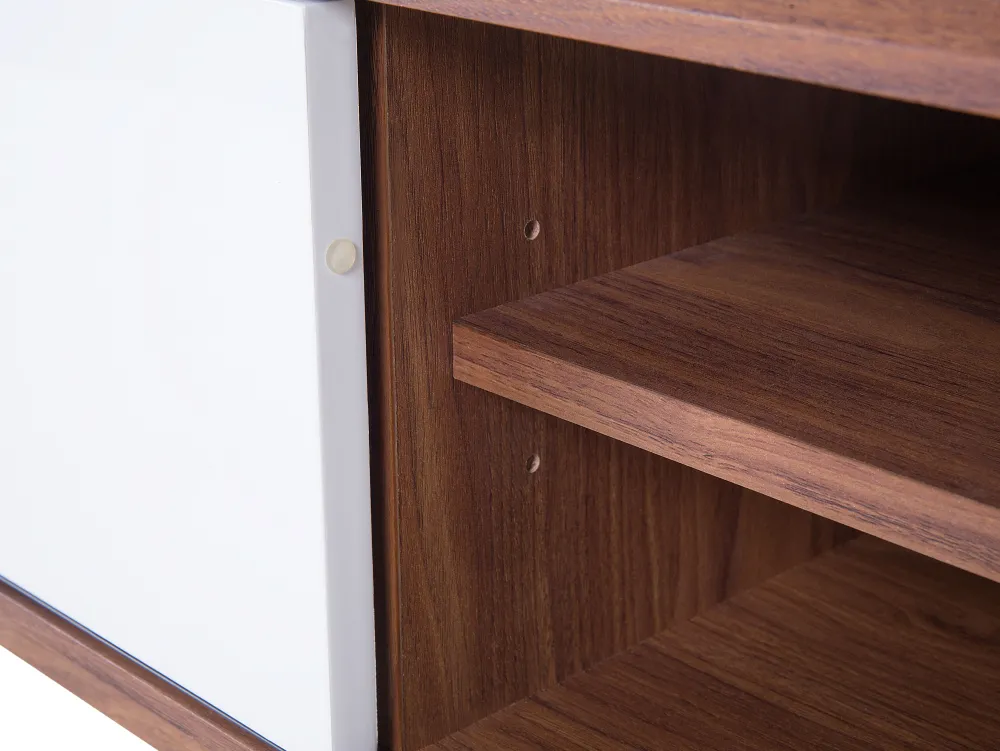 Säilytys<Beliani Tv-Taso 4 Hyllya Tumma Puu/Valkoinen Buffalo