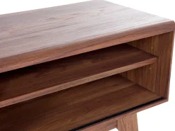 Säilytys<Beliani Tv-Taso 4 Hyllya Tumma Puu/Valkoinen Buffalo