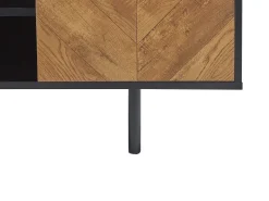 Säilytys<Beliani Tv-Taso 2 Kaappia 2 Hyllya Musta/Vaalea Puu Salina