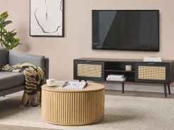 Cheap Beliani Tv-Taso 2 Kaappia 2 Hyllya Musta Opoco