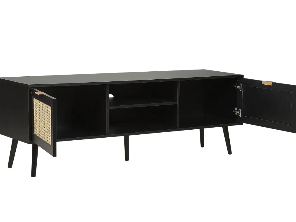 Cheap Beliani Tv-Taso 2 Kaappia 2 Hyllya Musta Opoco