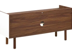 Sale Beliani Tv-Taso 2 Kaappia 2 Hyllya Tumma Puu/Valkoinen Madera