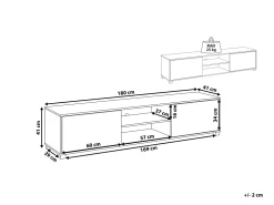 Säilytys<Beliani Tv-Taso 2 Kaappia 2 Hyllya Vaalea Puu/Valkoinen Lincoln
