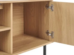 Store Beliani Tv-Taso 2 Kaappia 3 Hyllya Vaalea Puu/Valkoinen Palmer