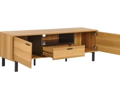 Flash Sale Beliani Tv-Taso 2 Kaappia Laatikko Vaalea Puu/Musta Claremont