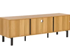 Flash Sale Beliani Tv-Taso 2 Kaappia Laatikko Vaalea Puu/Musta Claremont