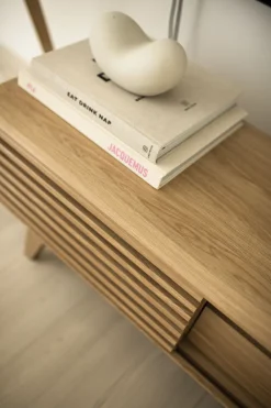 Cheap Beliani Tv-Taso 2 Kaappia Laatikko Vaalea Puu Detroit