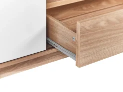 Säilytys<Beliani Tv-Taso 2 Kaappia Laatikko Vaalea Puu/Valkoinen Eerie