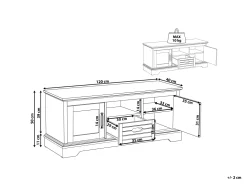 Fashion Beliani Tv-Taso 2 Kaappia Laatikko Vaalea Puu/Tummanharmaa Garet