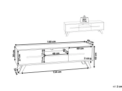 Säilytys<Beliani Tv-Taso 2 Kaappia Laatikko Vaalea Puu/Valkoinen Forester