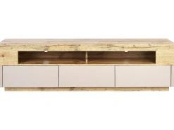 Säilytys<Beliani Tv-Taso 3 Laatikko 2 Hyllya Vaalea Puu/Beige Antonio