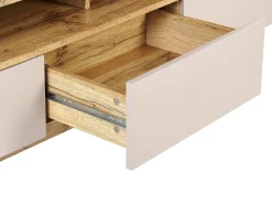 Säilytys<Beliani Tv-Taso 3 Laatikko 2 Hyllya Vaalea Puu/Beige Antonio