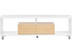 Fashion Beliani Tv-Taso 2 Laatikkoa 2 Hyllya Valkoinen/Vaalea Puu Knox