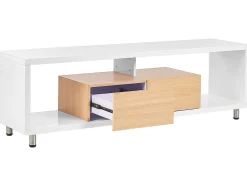 Fashion Beliani Tv-Taso 2 Laatikkoa 2 Hyllya Valkoinen/Vaalea Puu Knox