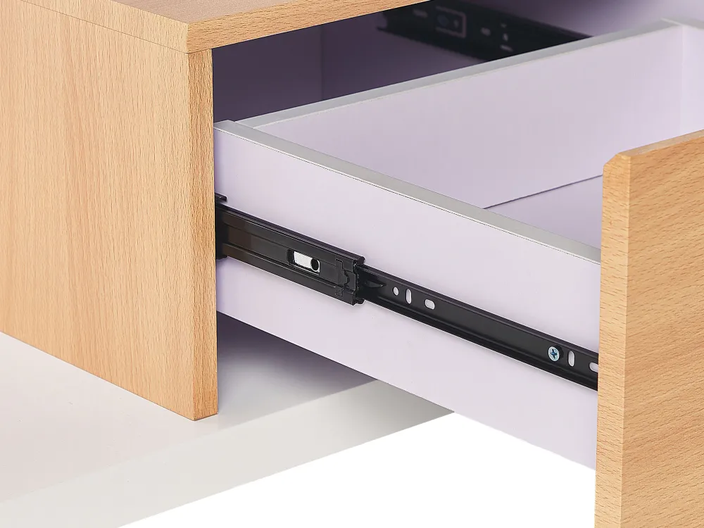 Fashion Beliani Tv-Taso 2 Laatikkoa 2 Hyllya Valkoinen/Vaalea Puu Knox