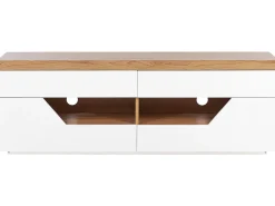 Cheap Beliani Tv-Taso 4 Laatikkoa 2 Hyllya Valkoinen/Vaalea Puu Cheval