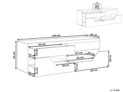 Cheap Beliani Tv-Taso 4 Laatikkoa 2 Hyllya Valkoinen/Vaalea Puu Cheval