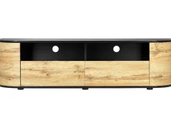 Sale Beliani Tv-Taso 2 Laatikkoa 2 Kaappia Vaalea Puu/Musta Jerome