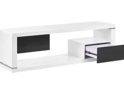 Best Sale Beliani Tv-Taso 2 Laatikkoa Hylly Valkoinen/Musta Spokan