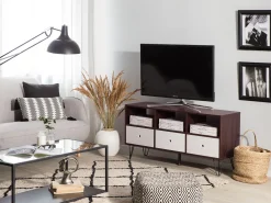 Fashion Beliani Tv-Taso 3 Laatikkoa Tumma Puu/Valkoinen Foston