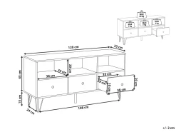 Fashion Beliani Tv-Taso 3 Laatikkoa Tumma Puu/Valkoinen Foston