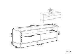 Säilytys<Beliani Tv-Taso 2 Laatikkoa Vaalea Puu/Musta Sydney