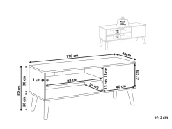 Säilytys<Beliani Tv-Taso Kaappi 2 Hyllya Tumma Puu Vanler