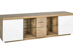 Cheap Beliani Tv-Taso Kaappi 2 Laatikkoa Vaalea Puu/Valkoinen Farada