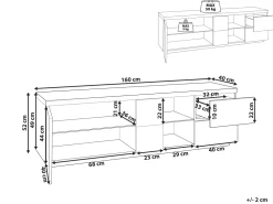 Cheap Beliani Tv-Taso Kaappi 2 Laatikkoa Vaalea Puu/Valkoinen Farada