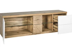 Cheap Beliani Tv-Taso Kaappi 2 Laatikkoa Vaalea Puu/Valkoinen Farada