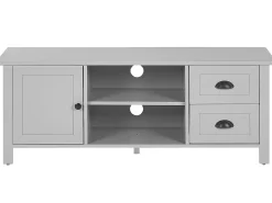Discount Beliani Tv-Taso Kaappi 2 Laatikkoa Vaaleanharmaa Honolulu