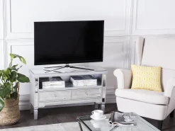 Säilytys<Beliani Tv-Taso Peililasi 2 Laatikkoa Hopea Nicea