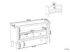 Säilytys<Beliani Tv-Taso Peililasi 2 Laatikkoa Hopea Nicea
