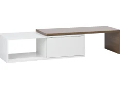 Cheap Beliani Tv-Taso Saadettava Kaappi Valkoinen/Tumma Puu Yonkers