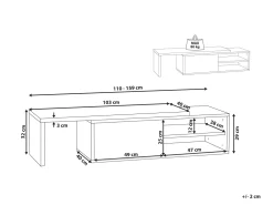 Cheap Beliani Tv-Taso Saadettava Kaappi Valkoinen/Tumma Puu Yonkers
