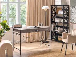 Shop Beliani Tyohuonesetti 2 Osaa Tumma Puu/Musta Foster/Casco