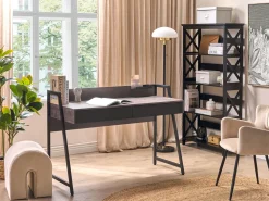 Säilytys<Beliani Tyohuonesetti 2 Osaa Tumma Puu/Musta Foster/Harwich