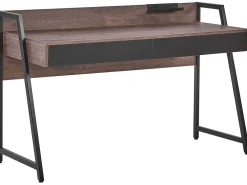 Säilytys<Beliani Tyohuonesetti 2 Osaa Tumma Puu/Musta Foster/Harwich