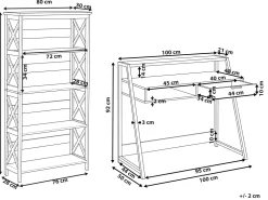 Cheap Beliani Tyohuonesetti 2 Osaa Vaalea Puu/Musta Foster/Calvin