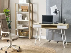 Best Sale Beliani Tyohuonesetti 2 Osaa Vaalea Puu/Valkoinen Jenks/Clarita