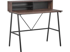 Flash Sale Beliani Tyopoyta 3 Hyllya Tumma Puu/Musta 100 X 50 Cm Harison