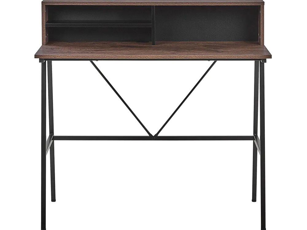 Flash Sale Beliani Tyopoyta 3 Hyllya Tumma Puu/Musta 100 X 50 Cm Harison