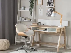 Lastenhuone<Beliani Tyopoyta 2 Hyllya Vaalea Puu/Valkoinen 110 X 60 Cm Jackson