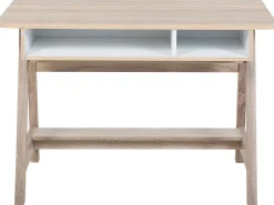 Lastenhuone<Beliani Tyopoyta 2 Hyllya Vaalea Puu/Valkoinen 110 X 60 Cm Jackson