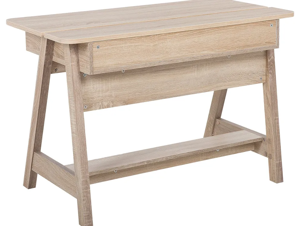 Lastenhuone<Beliani Tyopoyta 2 Hyllya Vaalea Puu/Valkoinen 110 X 60 Cm Jackson