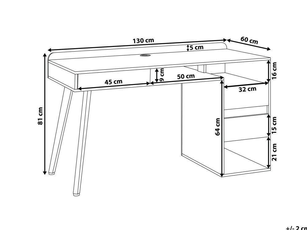 Cheap Beliani Tyopoyta 3 Laatikkoa 3 Hyllya Vaalea Puu/Valkoinen 130 X 60 Cm Caracas