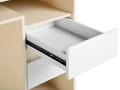 Cheap Beliani Tyopoyta 3 Laatikkoa 3 Hyllya Vaalea Puu/Valkoinen 130 X 60 Cm Caracas