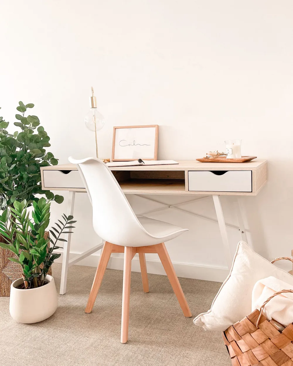 Lastenhuone<Beliani Tyopoyta 2 Laatikkoa Hylly Vaalea Puu/Valkoinen 120 X 48 Cm Clarita