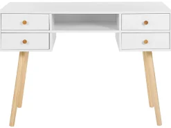 Lastenhuone<Beliani Tyopoyta 4 Laatikkoa Hylly Valkoinen 110 X 55 Cm Levin